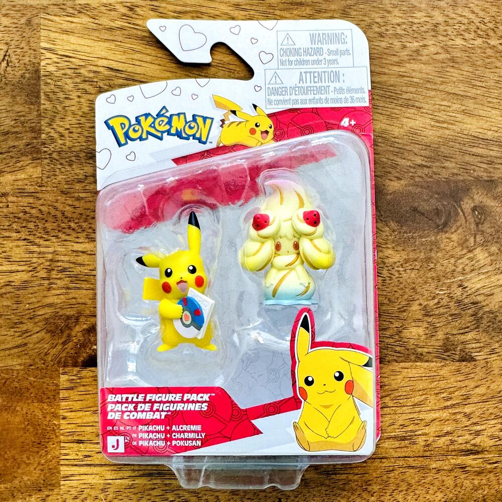 Pokemon Battle Figure Pack Pikachu + Alcremie Toys Figures Plastic 2" Ages 3+
